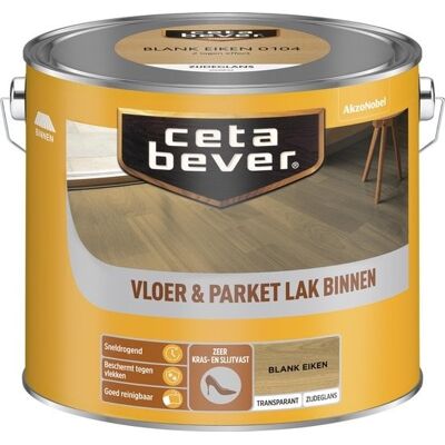 Cetabever Vloer en Parket Lak Binnen Transparant Zijdeglans - Blank Eiken - 2,5 liter Cetabever Vloer en Parket Lak Binnen Transparant Zijdeglans - Blank Eiken - 2,5 liter