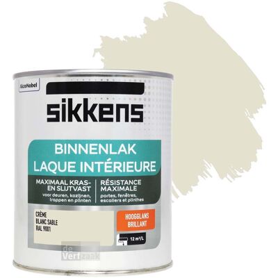Sikkens RAL 9001 Binnenlak Hoogglans - 0,75L Sikkens RAL 9001 Binnenlak Hoogglans - 0,75L