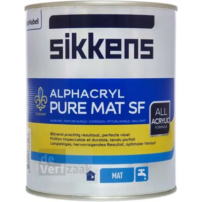 Sikkens Alphacryl Pure Mat SF - Binnenmuurverf - 1L Sikkens Alphacryl Pure Mat SF - Binnenmuurverf - 1L