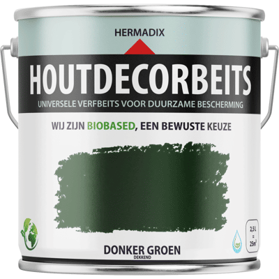 Hermadix Houtdecor Verfbeits - Donker Groen Hermadix Houtdecor Verfbeits - Donker Groen