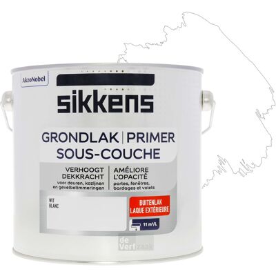 Sikkens Grondlak Wit 2,5L - Buiten Sikkens Grondlak Wit 2,5L - Buiten