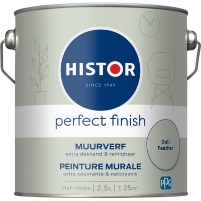Histor Perfect Finish Muurverf Mat - Gull Feather - 2,5 liter Histor Perfect Finish Muurverf Mat - Gull Feather - 2,5 liter
