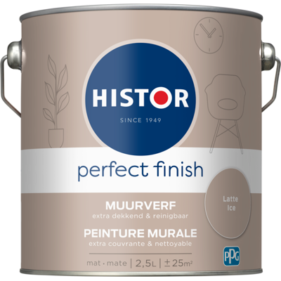 Histor Perfect Finish Muurverf Mat - Latte Ice - 2,5 liter Histor Perfect Finish Muurverf Mat - Latte Ice - 2,5 liter