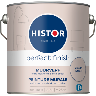 Histor Perfect Finish Muurverf Mat - Dreamy Sonnet - 2,5 liter Histor Perfect Finish Muurverf Mat - Dreamy Sonnet - 2,5 liter
