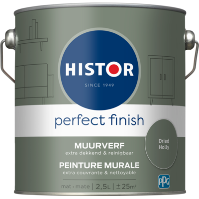 Histor Perfect Finish Muurverf Mat - Dried Holly - 2,5 liter Histor Perfect Finish Muurverf Mat - Dried Holly - 2,5 liter