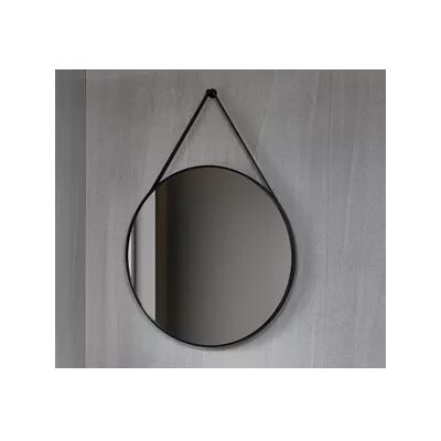 Bella Mirror Spiegel rond 80 cm met trendy riem zwart frame Bella Mirror Spiegel rond 80 cm met trendy riem zwart frame