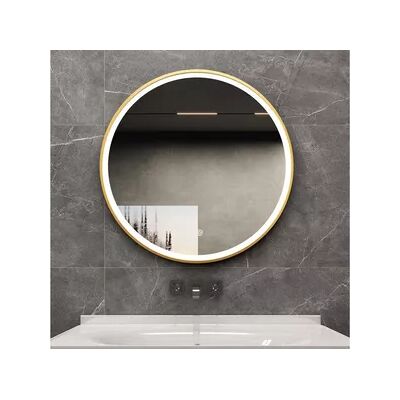 Bella Mirror Spiegel rond 60 cm met gouden frame, led verlichting en anti condens Bella Mirror Spiegel rond 60 cm met gouden frame, led verlichting en anti condens