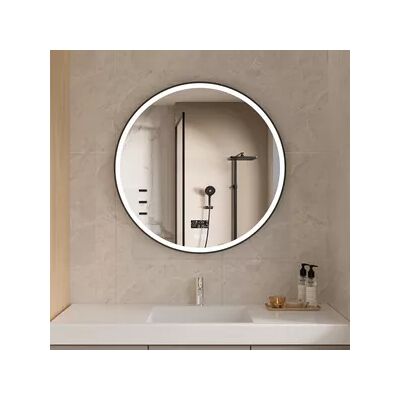 Bella Mirror Smart spiegel rond 80cm zwart frame met led verlichting, anti-condens en wifi Bella Mirror Smart spiegel rond 80cm zwart frame met led verlichting, anti-condens en wifi