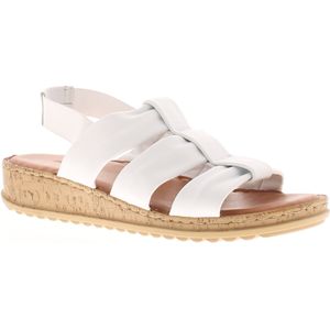 Hush Puppies Dames Sandalen Eden Leer Elastisch wit Hush Puppies Dames Sandalen Eden Leer Elastisch wit