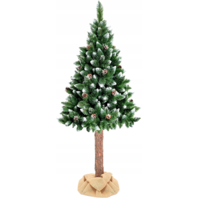 Viking Realistische kunstkerstboom 220 cm - met houten stam en sneeuw Viking Realistische kunstkerstboom 220 cm - met houten stam en sneeuw