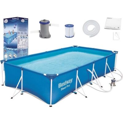 Viking Groot rechthoekig opzetzwembad 400x211 cm - Veilig en compleet met pomp & filters Viking Groot rechthoekig opzetzwembad 400x211 cm - Veilig en compleet met pomp & filters