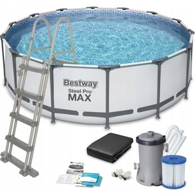 Viking Bestway Steel Pro Max 457 cm zwembad met pomp en ladder - Complete set voor gezinnen Viking Bestway Steel Pro Max 457 cm zwembad met pomp en ladder - Complete set voor gezinnen