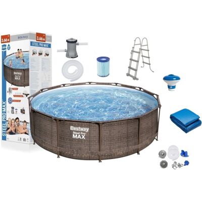 Viking Bestway Steel Pro Zwembad 366 cm - Complete Set met Pomp en Ladder, Ideaal voor Gezinnen Viking Bestway Steel Pro Zwembad 366 cm - Complete Set met Pomp en Ladder, Ideaal voor Gezinnen