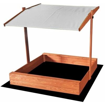 Viking Veilige houten zandbak met verstelbaar zonnedak - 120x120 cm - grijs Viking Veilige houten zandbak met verstelbaar zonnedak - 120x120 cm - grijs