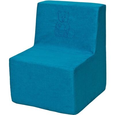 Viking Wasbare kinderfauteuil met beertjes - Blauw - 50x40x40 cm - Praktisch en kindvriendelijk Viking Wasbare kinderfauteuil met beertjes - Blauw - 50x40x40 cm - Praktisch en kindvriendelijk