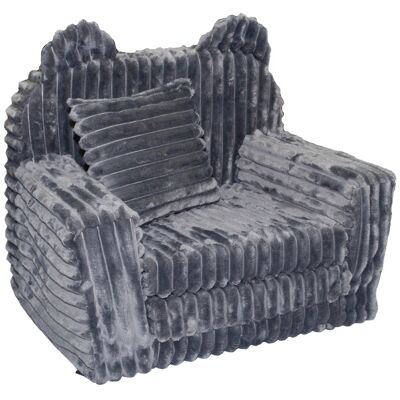 Viking Veilige en wasbare kinderfauteuil met slaapbankfunctie - grijs corduroy Viking Veilige en wasbare kinderfauteuil met slaapbankfunctie - grijs corduroy