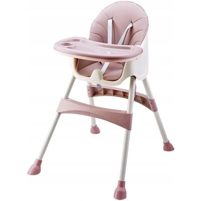 Viking Veilige Baby Eetstoel met 5-Punts Gordels - Stevige Houten Structuur - Roze Viking Veilige Baby Eetstoel met 5-Punts Gordels - Stevige Houten Structuur - Roze