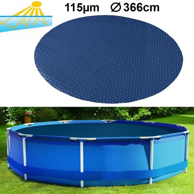 Viking Zwembadafdekking met zonneverwarming 366 cm zwart blauw Viking Zwembadafdekking met zonneverwarming 366 cm zwart blauw