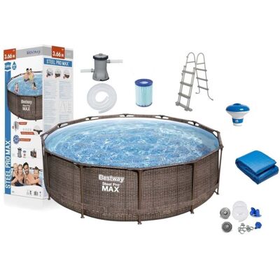 Viking Bestway Steel Pro Zwembad 366 cm - Complete Set met Pomp en Ladder, Ideaal voor Gezinnen Viking Bestway Steel Pro Zwembad 366 cm - Complete Set met Pomp en Ladder, Ideaal voor Gezinnen