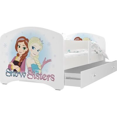 Viking Frozen Prinsessen Kinderbed 90x200 cm - Veiligheidsbarrières & Uitschuiflade - Wit Viking Frozen Prinsessen Kinderbed 90x200 cm - Veiligheidsbarrières & Uitschuiflade - Wit