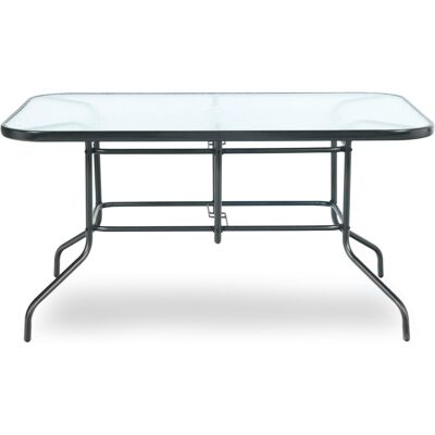 Viking Grote tuintafel 140 x 80 cm - Weerbestendig gehard glas en metalen frame Viking Grote tuintafel 140 x 80 cm - Weerbestendig gehard glas en metalen frame