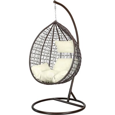 Viking Weerbestendige Hangstoel met Frame - Perfect voor Tuin of Terras - Bruin-Crème Viking Weerbestendige Hangstoel met Frame - Perfect voor Tuin of Terras - Bruin-Crème