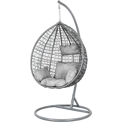 Viking Moderne Hangstoel - Ei Stoel met Grijze Standaard - Perfect voor Balkon of Woonkamer Viking Moderne Hangstoel - Ei Stoel met Grijze Standaard - Perfect voor Balkon of Woonkamer