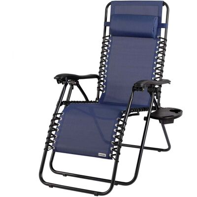 Viking Comfortabele ligstoel tuin - Donkerblauw - Ideaal voor ontspanning in de tuin Viking Comfortabele ligstoel tuin - Donkerblauw - Ideaal voor ontspanning in de tuin