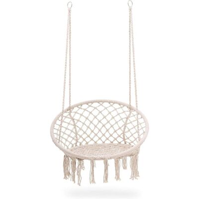 Viking hangstoel katoen beige modern design Ø 60 cm Viking hangstoel katoen beige modern design Ø 60 cm