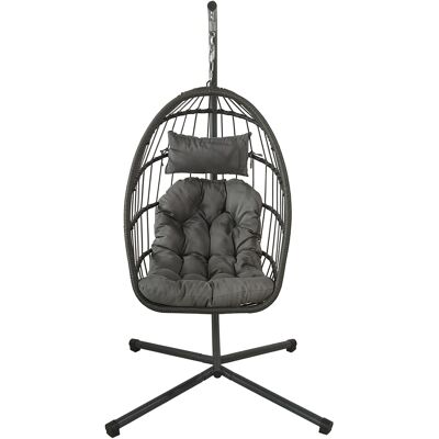 Viking Moderne egg chair hangstoel - grijs - voor binnen en buiten Viking Moderne egg chair hangstoel - grijs - voor binnen en buiten