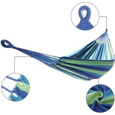 Viking hangmat voor 2 personen 220x150 cm blauw groen geschikt voor tuin Viking hangmat voor 2 personen 220x150 cm blauw groen geschikt voor tuin