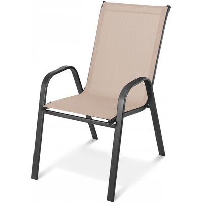 Viking Comfortabele tuinstoel - Weerbestendig en beige - 54x65x89cm Viking Comfortabele tuinstoel - Weerbestendig en beige - 54x65x89cm