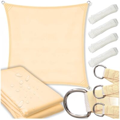 Viking Schaduwdoek - zonnedoek - vierkant - 5x5 m - beige Viking Schaduwdoek - zonnedoek - vierkant - 5x5 m - beige