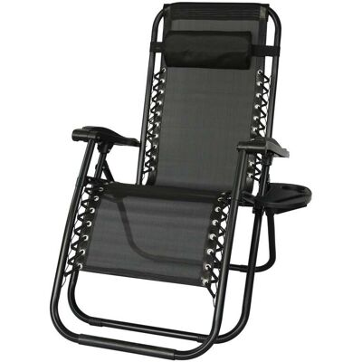 Viking Ligstoel tuin - ligbed - 157,5 x 63,5 x 81 cm - zwart Viking Ligstoel tuin - ligbed - 157,5 x 63,5 x 81 cm - zwart