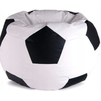 Viking Trendy zitzak voor kinderkamer - voetbaldesign - ecologisch leer - zwart/wit Viking Trendy zitzak voor kinderkamer - voetbaldesign - ecologisch leer - zwart/wit