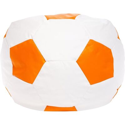 Viking Voetbal zitzak voor echte fans - Oranje/wit - Ø 90 cm - Eco-leer Viking Voetbal zitzak voor echte fans - Oranje/wit - Ø 90 cm - Eco-leer