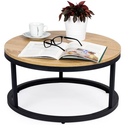 Viking Moderne ronde salontafel - 60 cm - industrieel design - betaalbaar Viking Moderne ronde salontafel - 60 cm - industrieel design - betaalbaar