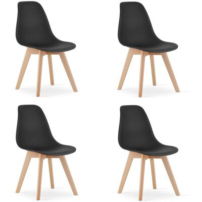 Viking Duurzame KITO eetkamerstoelen set van 4 - kindvriendelijk en zwart Viking Duurzame KITO eetkamerstoelen set van 4 - kindvriendelijk en zwart