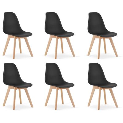 Viking Comfortabele KITO eetkamerstoelen - set van 6 - duurzaam zwart Viking Comfortabele KITO eetkamerstoelen - set van 6 - duurzaam zwart