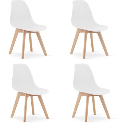 Viking Betaalbare set van 4 witte eetkamerstoelen - KITO - familieproof design Viking Betaalbare set van 4 witte eetkamerstoelen - KITO - familieproof design