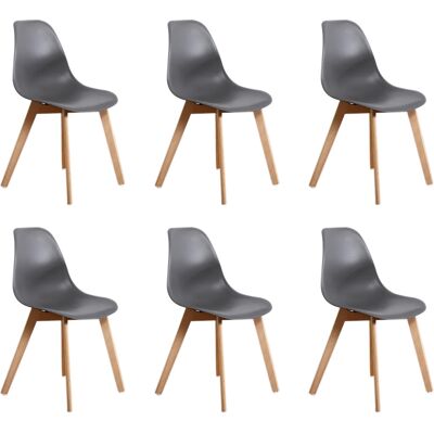 Viking Comfortabele set van 6 grijze eetkamerstoelen - duurzaam en familieproof Viking Comfortabele set van 6 grijze eetkamerstoelen - duurzaam en familieproof