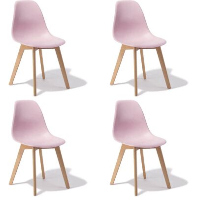 Viking Betaalbare set van 4 duurzame roze eetkamerstoelen - KITO Viking Betaalbare set van 4 duurzame roze eetkamerstoelen - KITO