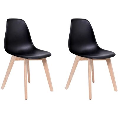 Viking Betaalbare set van 2 duurzame eetkamerstoelen KITO - zwart Viking Betaalbare set van 2 duurzame eetkamerstoelen KITO - zwart