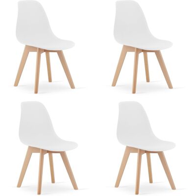 Viking Comfortabele eetkamerstoelen KITO - set van 4 - duurzaam wit Viking Comfortabele eetkamerstoelen KITO - set van 4 - duurzaam wit