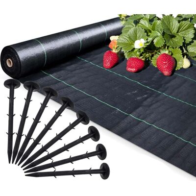 Viking Worteldoek 1,1 x 50 m tegen onkruid inclusief 50 grondpinnen voor tuinafdekking Viking Worteldoek 1,1 x 50 m tegen onkruid inclusief 50 grondpinnen voor tuinafdekking