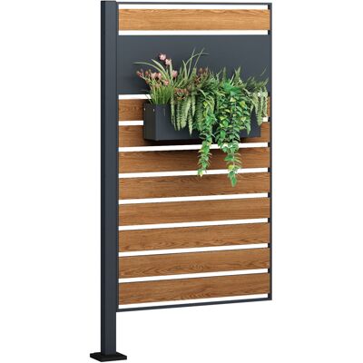 Viking Moderne tuinpaneel - 83x150 cm - antraciet houtlook voor stijlvolle tuinaccessoires Viking Moderne tuinpaneel - 83x150 cm - antraciet houtlook voor stijlvolle tuinaccessoires