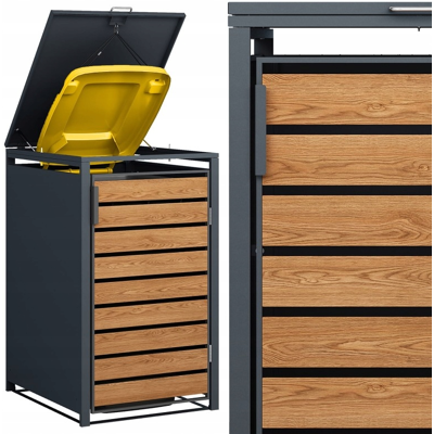 Viking Moderne container ombouw antraciet - 68x80x116cm - voor 240 liter kliko Viking Moderne container ombouw antraciet - 68x80x116cm - voor 240 liter kliko