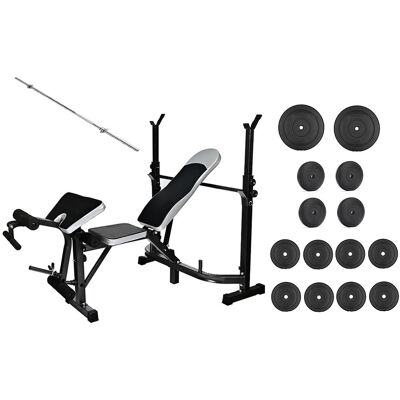 Viking Complete thuis fitness set - Halterbank met 60 kg gewichten en verstelbare rugleuning Viking Complete thuis fitness set - Halterbank met 60 kg gewichten en verstelbare rugleuning