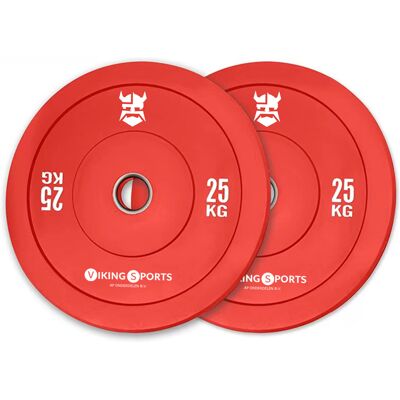Viking Olympische bumper plate 25 kg - robuuste rubberen halterschijf voor zware training Viking Olympische bumper plate 25 kg - robuuste rubberen halterschijf voor zware training