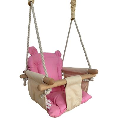 Viking baby schommelstoel met oren crème lichtroze tot 20 kg Viking baby schommelstoel met oren crème lichtroze tot 20 kg